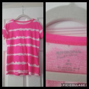 Girls pink/white medium shirt